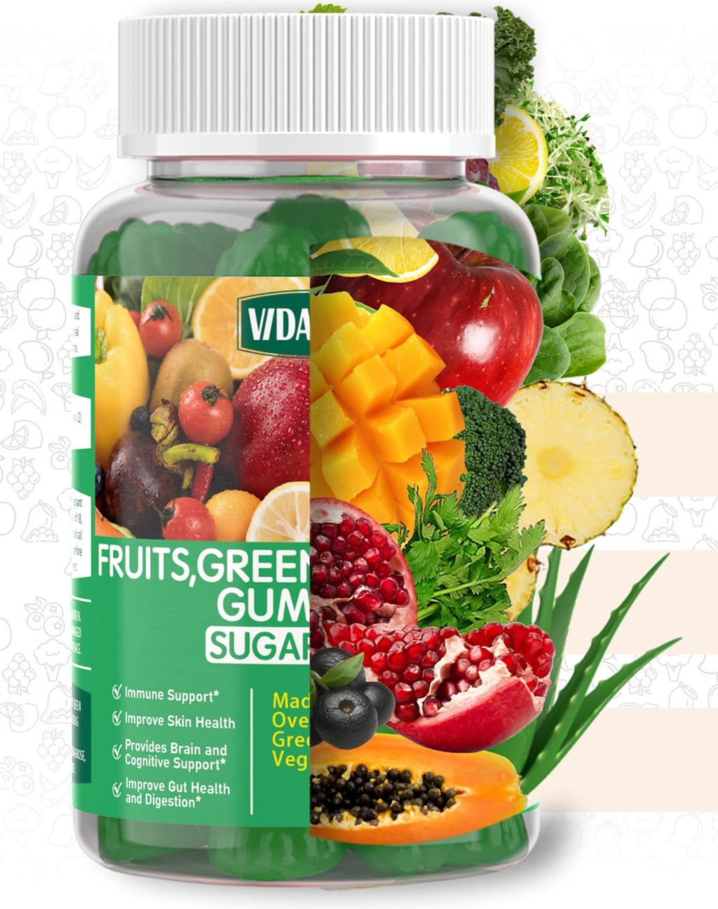 VIDAVITE Sugar-Free Super Greens Gummies - 60 Count - image 7