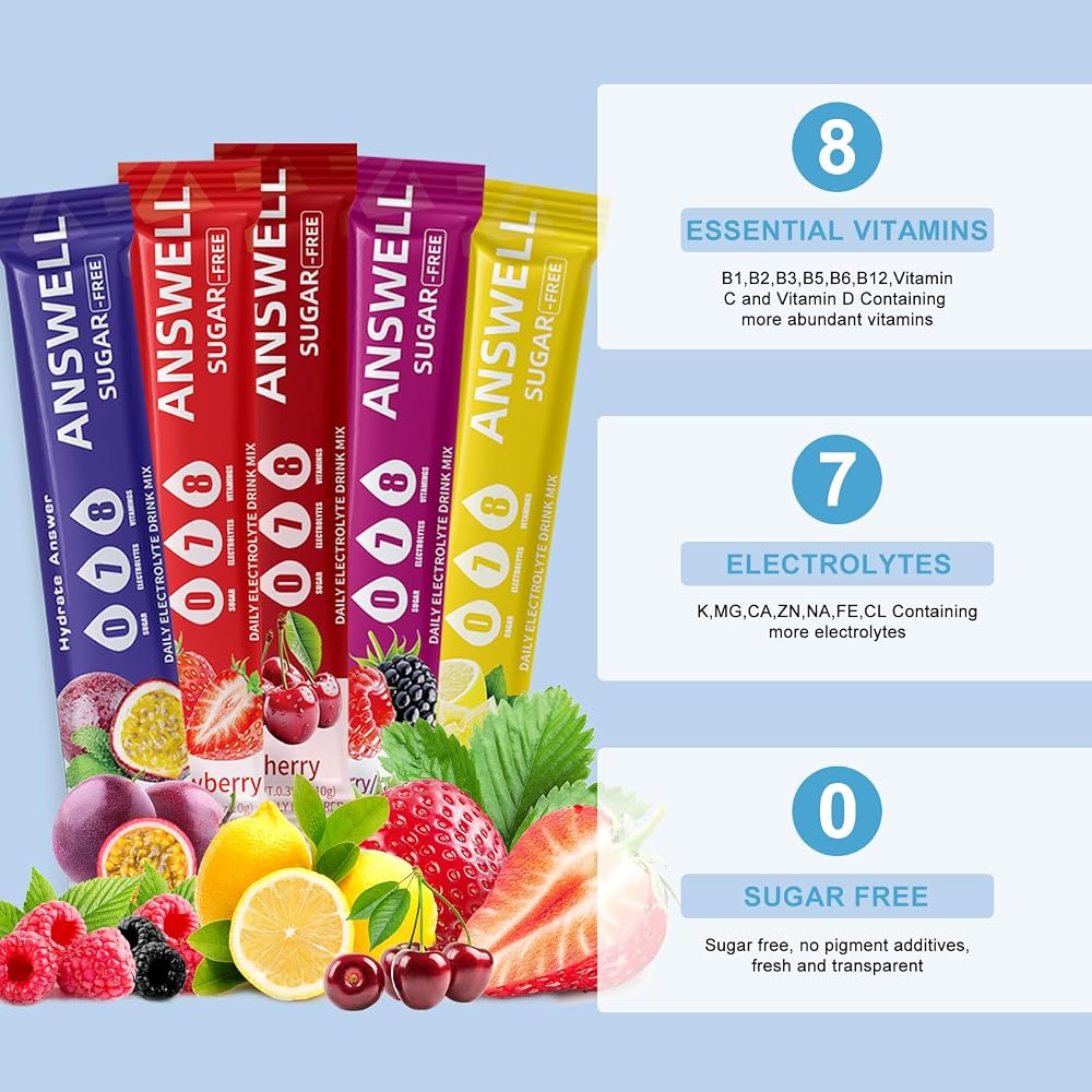 ANSWELL Electrolytes Powder Packets Sugar Free - Liquid Daily IV
