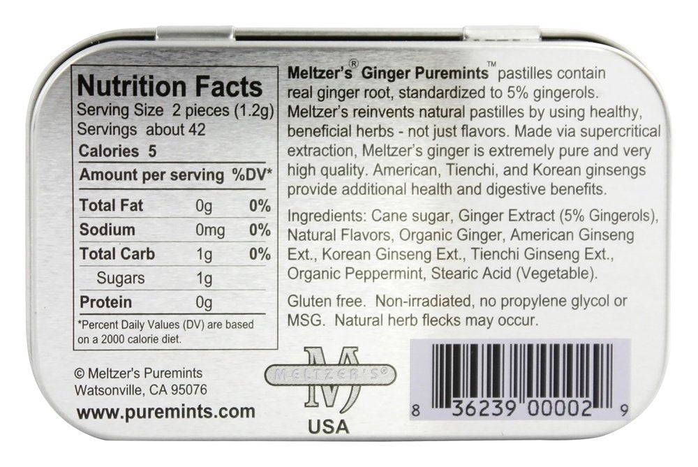 Meltzer's Puremints Ginger Pastilles - 1.76 oz - image 2
