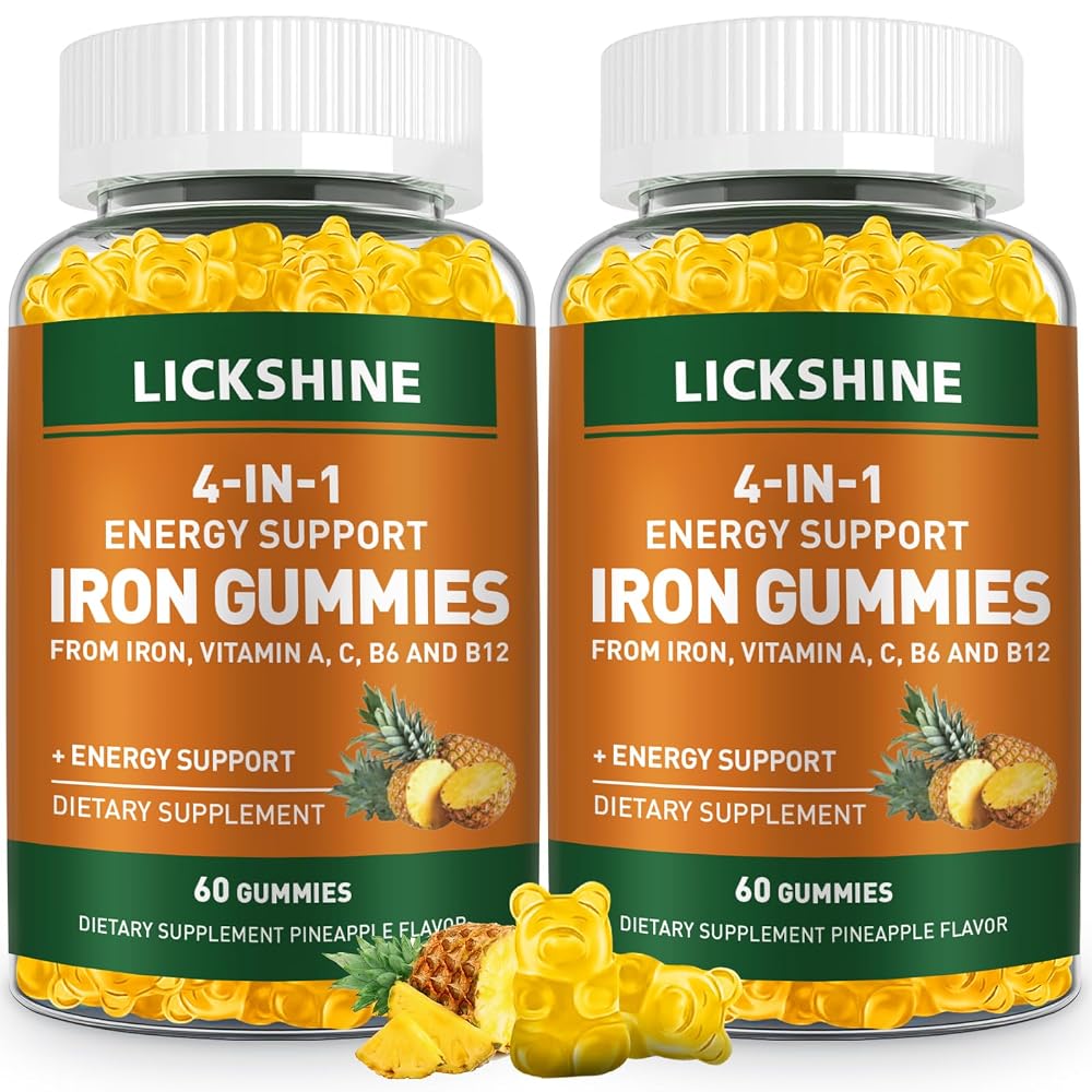 lickshine Iron Supplement Gummies 100MG - 120 Count