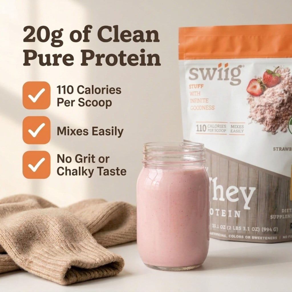 swiig Whey Matrix Protein Powder (2.2 lb, Strawberry) - image 3