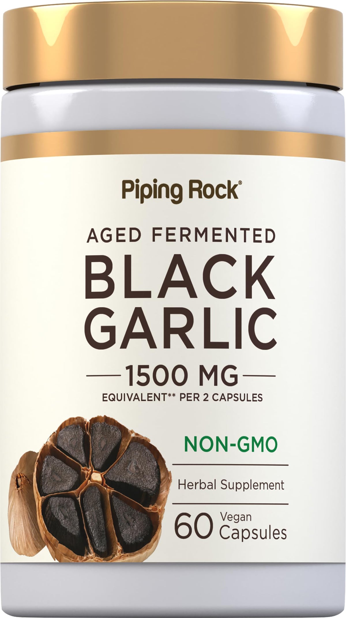 Piping Rock Black Garlic Supplement - 60 Capsules