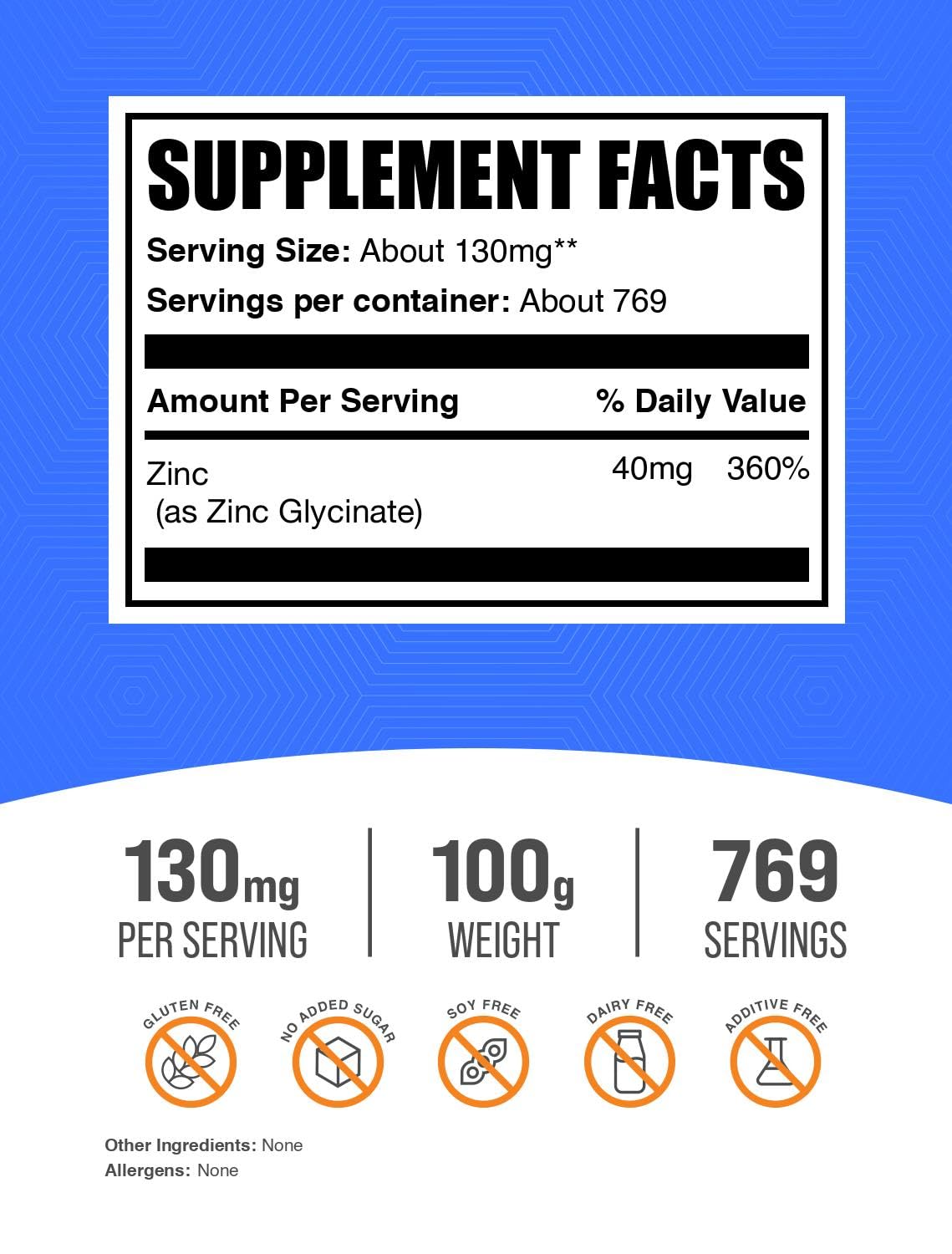 BulkSupplements.com Zinc Glycinate Powder