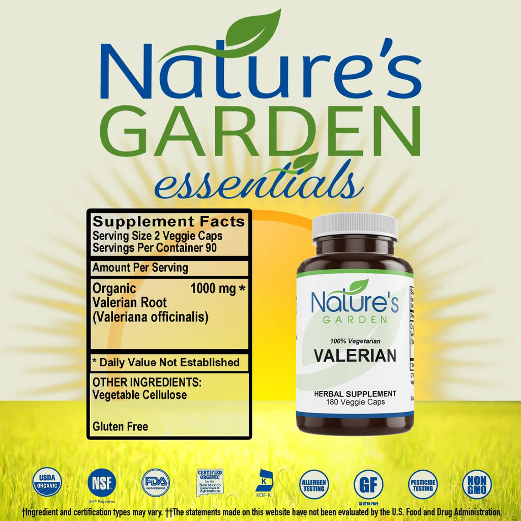 Nature's Garden Essentials Valerian 1000mg - 180 Vegetarian Capsules - image 2