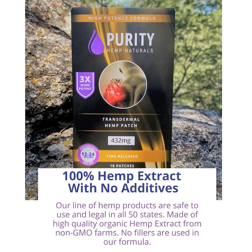 Purity Hemp Naturals Hemp Patch 24 mg - 18 Count - image 3