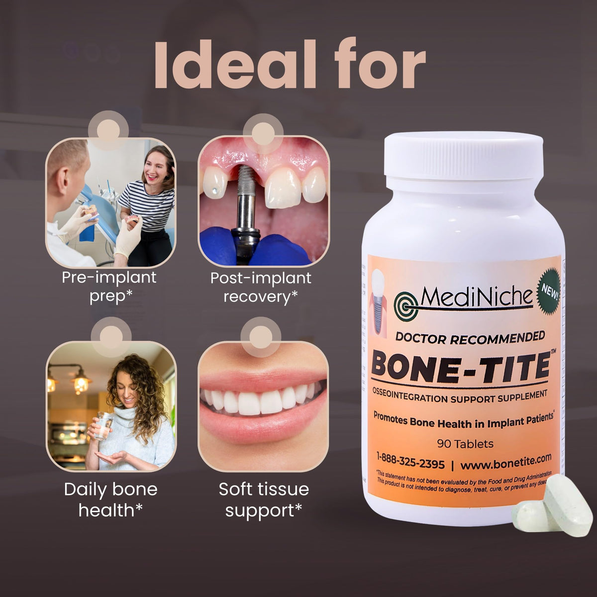 MediNiche Bone-Tite Osseointegration Support Supplement - 90 Tablets - image 5