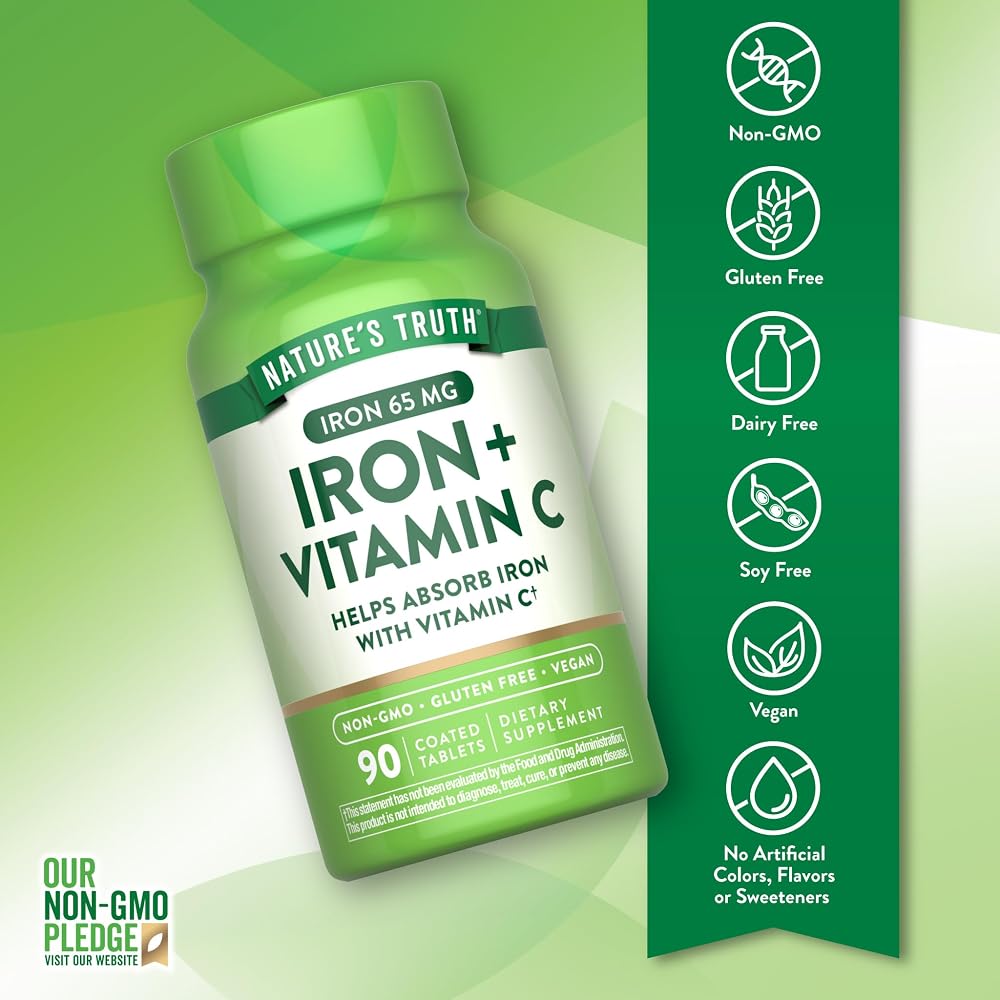 Nature's Truth Iron Plus Vitamin C - 90 Tablets - image 3