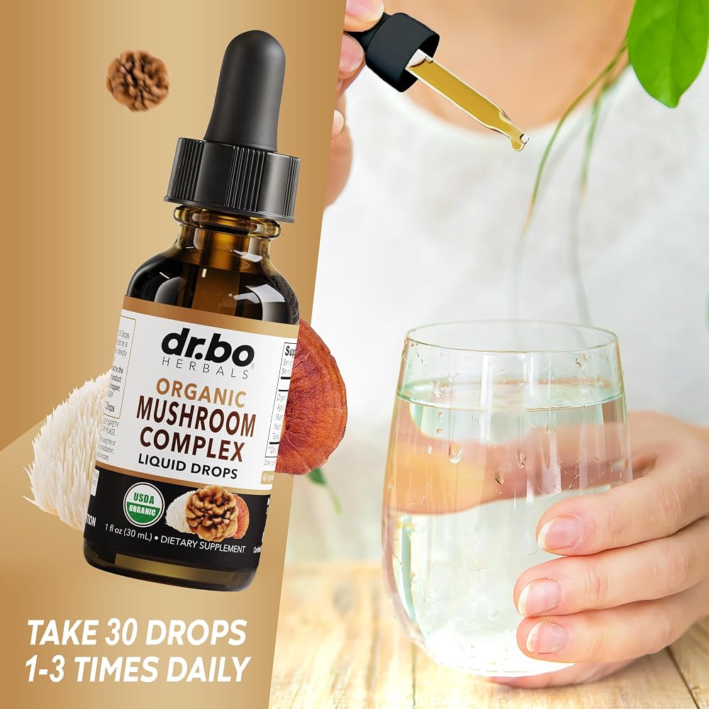 DR. BO Organic Lions Mane Mushroom Complex Liquid Drops - 1 Fl Oz - image 7