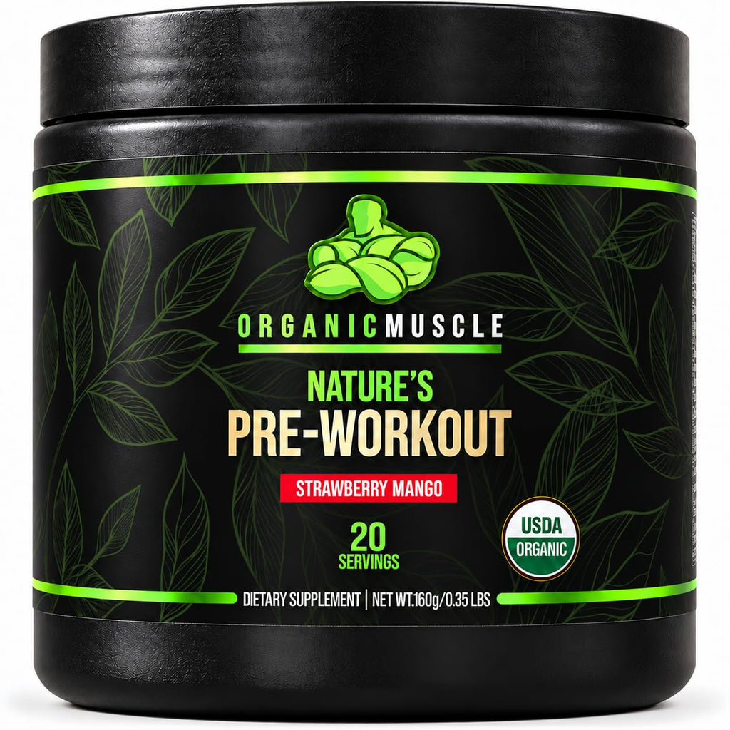 Organic Muscle Pre-Workout Powder Strawberry Mango - 20 Servings