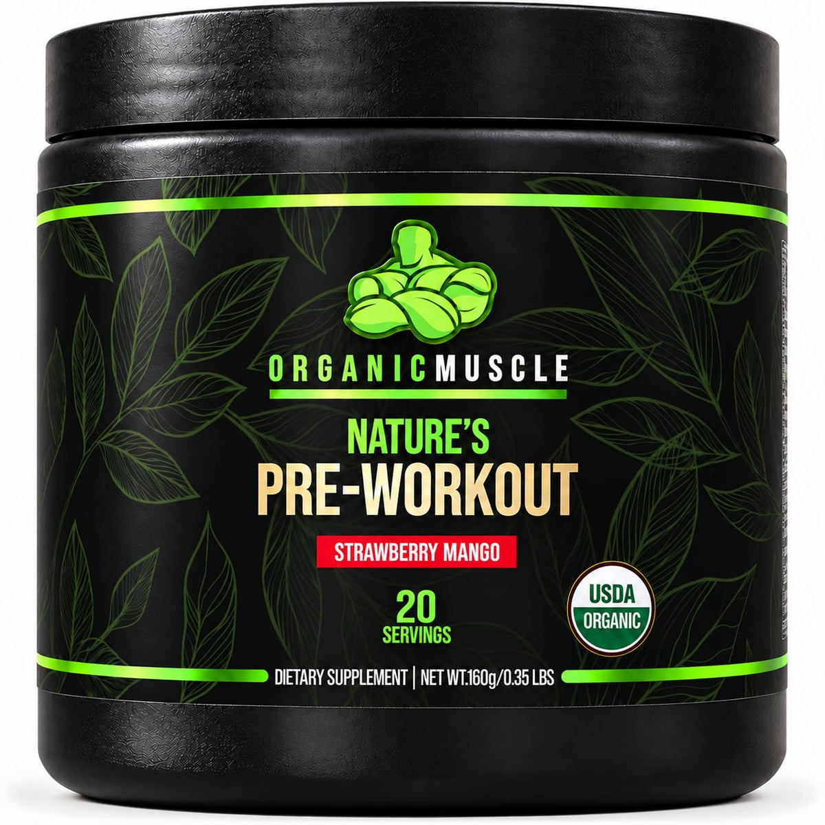 Organic Muscle Pre-Workout Powder Strawberry Mango - 20 Servings