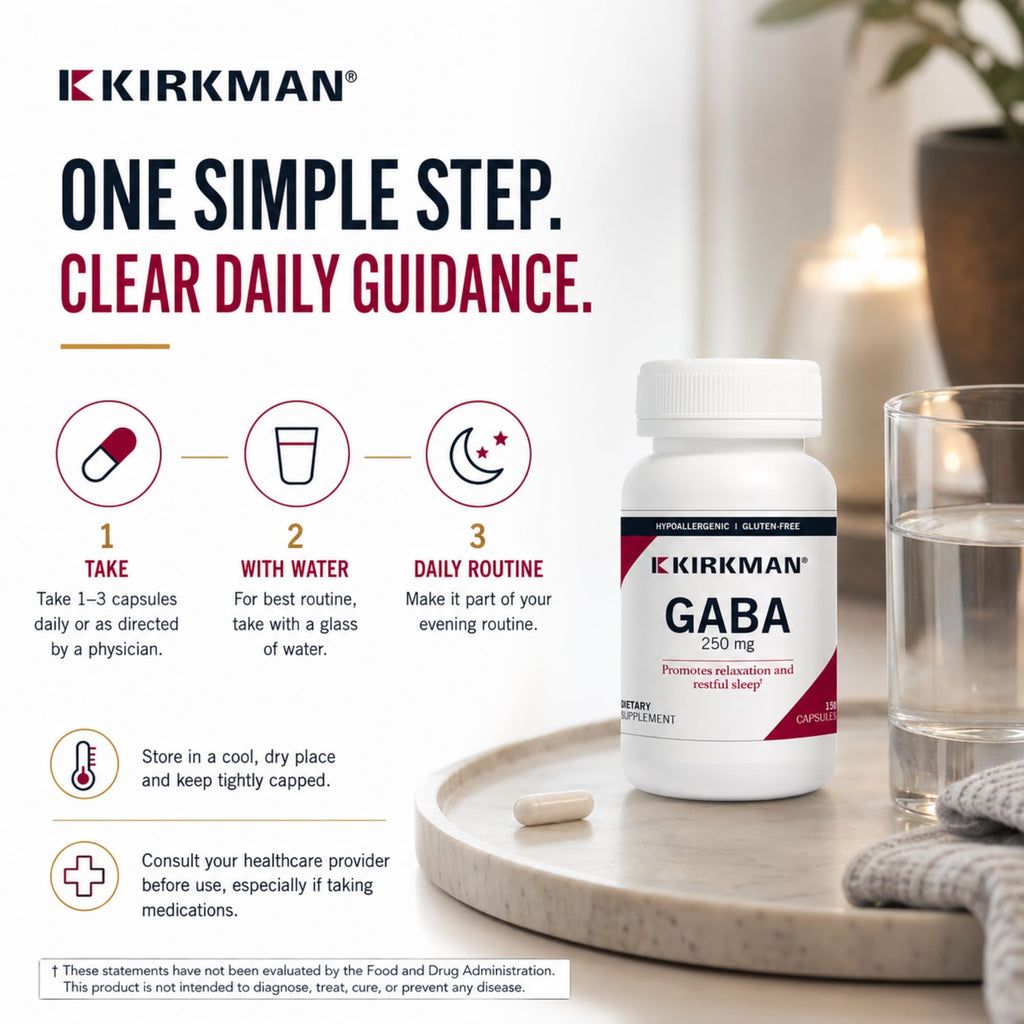Kirkman GABA 250 mg Amino Acid Supplement - 150 Vegetarian Capsules - image 7