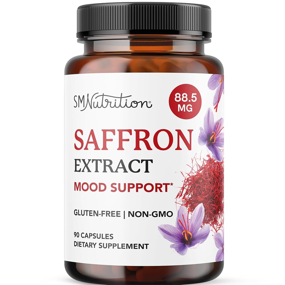 SMNutrition Saffron Extract 88.5mg Capsules - 90 Count