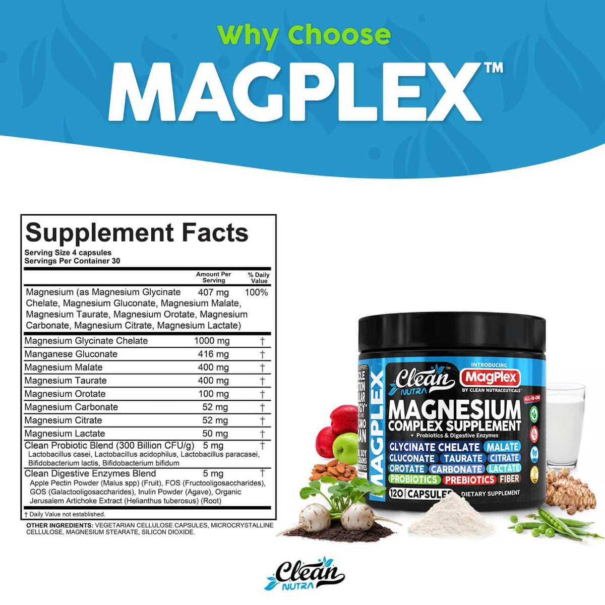 Clean Nutraceuticals Magnesium Complex - 120 Capsules - image 5