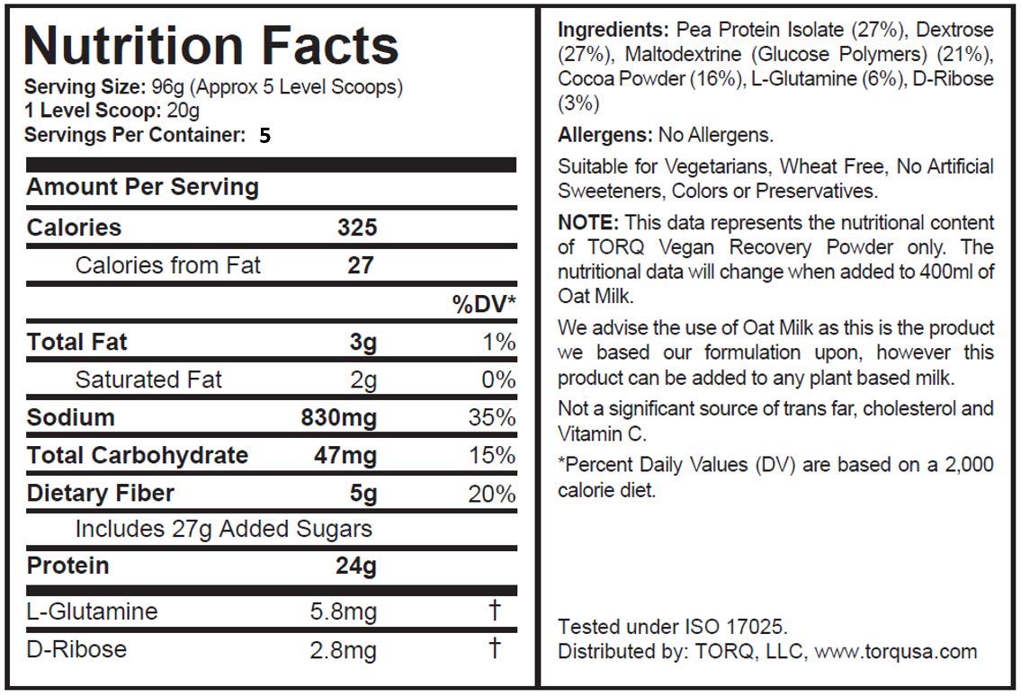 TORQ Vegan Recovery Drink Powder - 500g - image 2