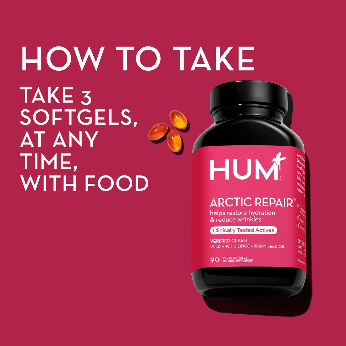HUM Arctic Repair Skin Supplement with Omega 3-6-9 - 90 Softgels - image 4