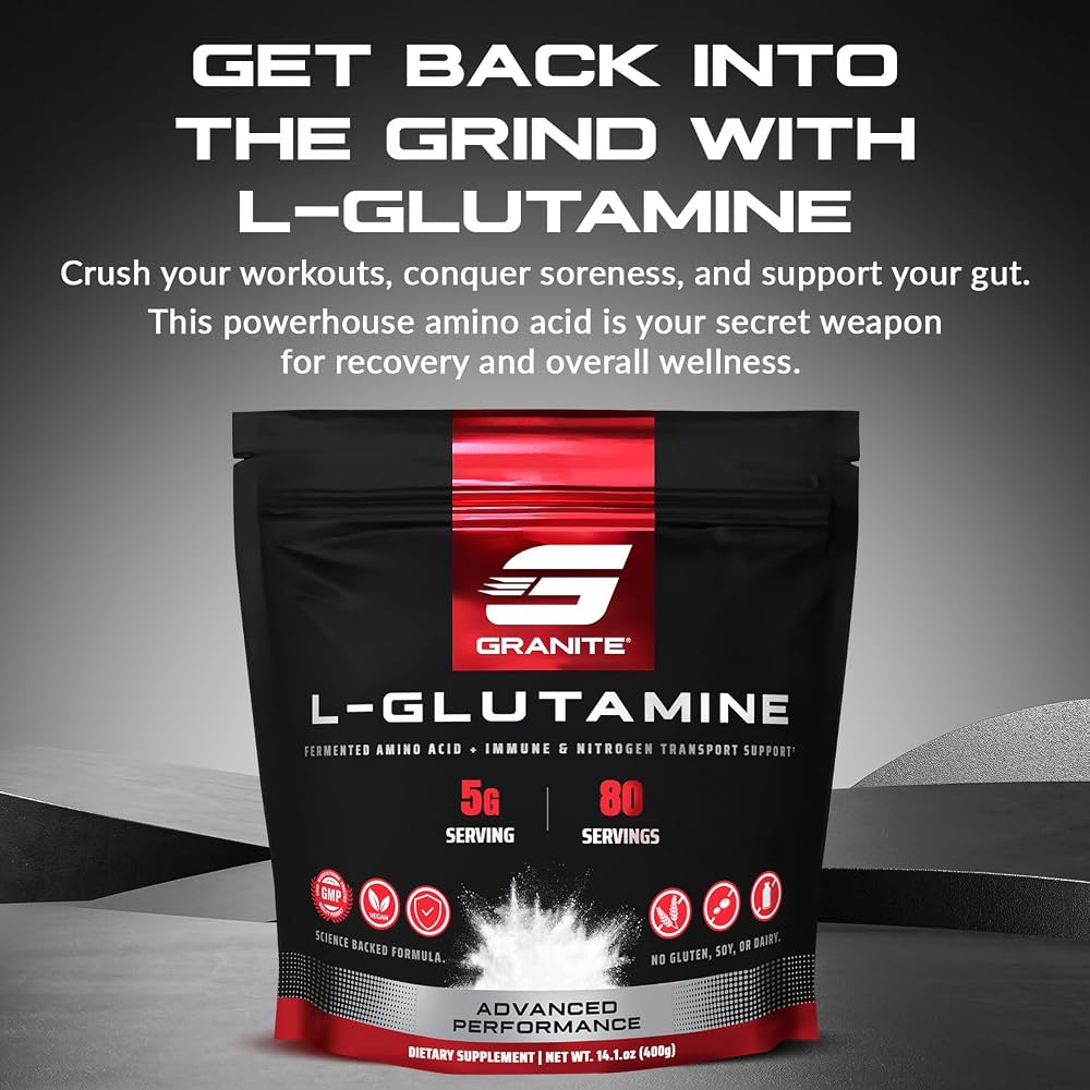 Granite L-Glutamine Powder for Muscle Recovery - 80 Servings - image 3