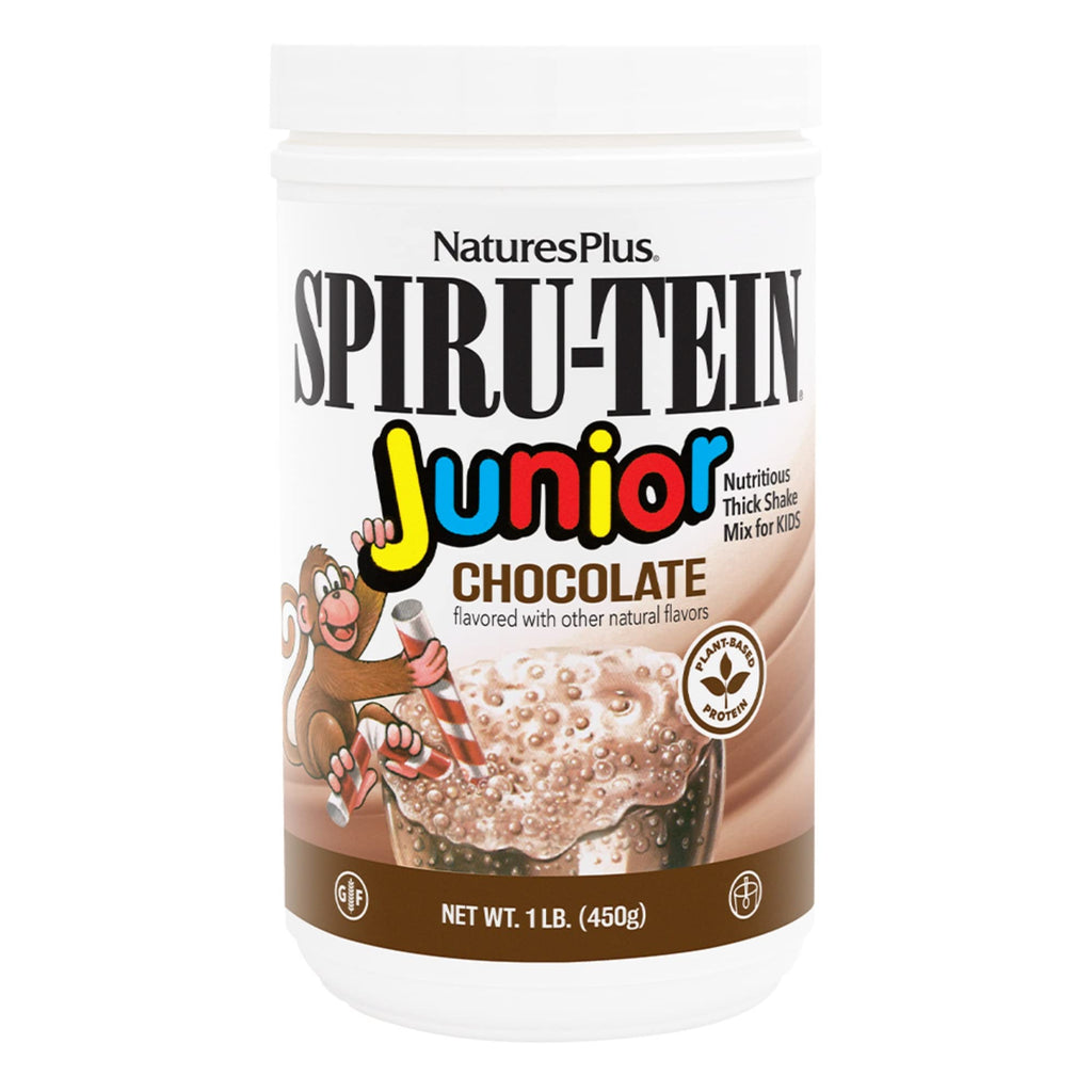 NaturesPlus SPIRU-TEIN Junior Chocolate Plant-Based Protein Powder - 15 Servings