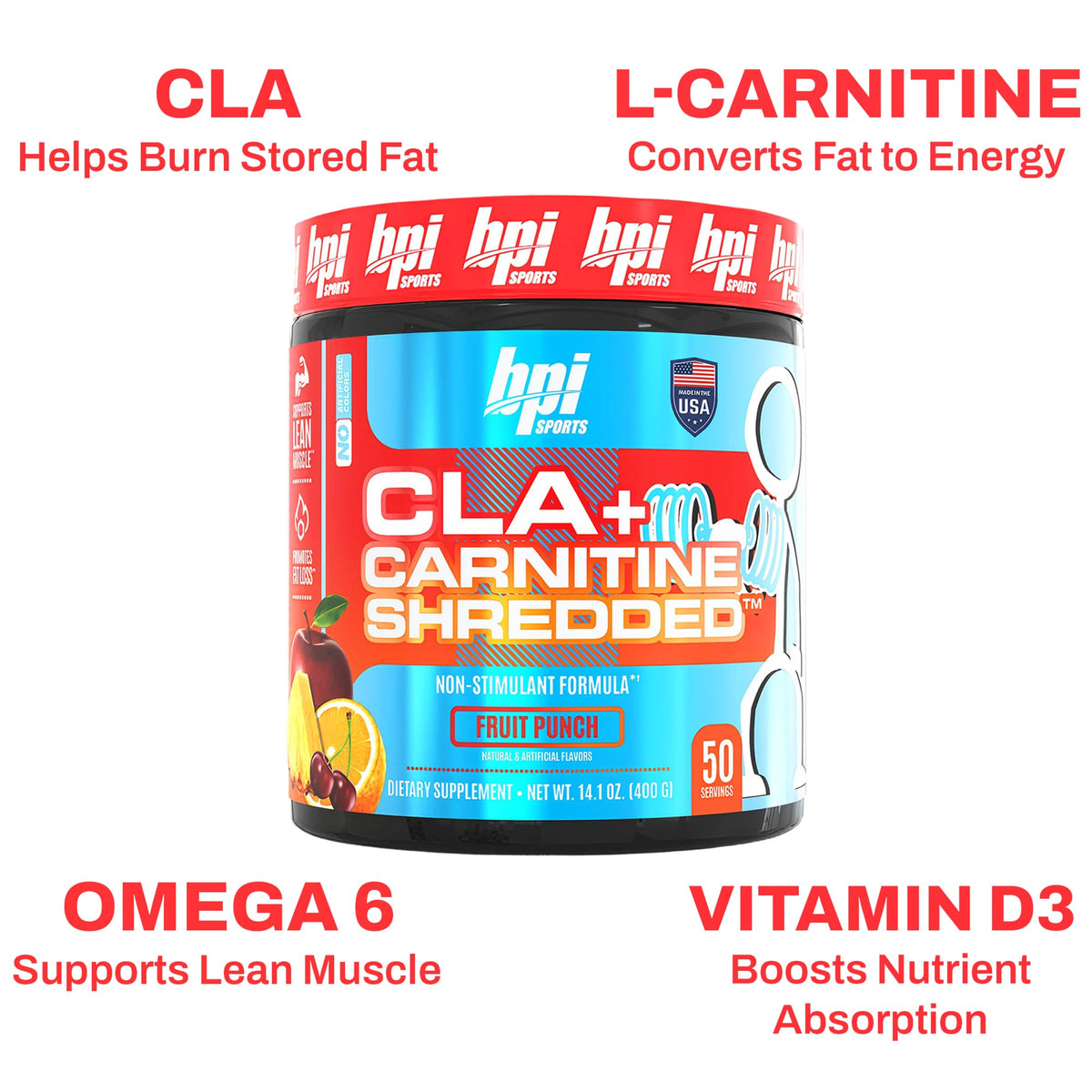 BPI Sports CLA + Carnitine Shredded Supports Lean Muscle & Promotes