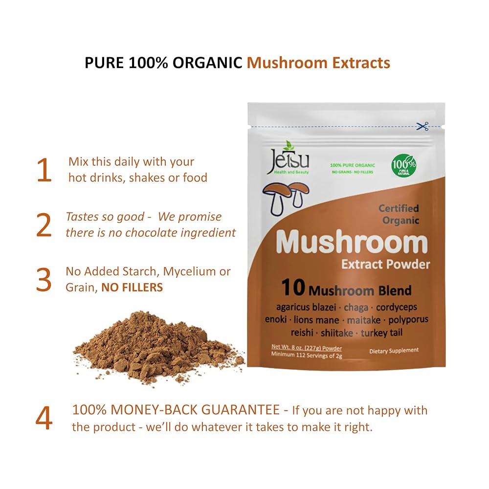 Jetsu Mushroom Extract Powder 10 Blend - 8 Ounce - image 3