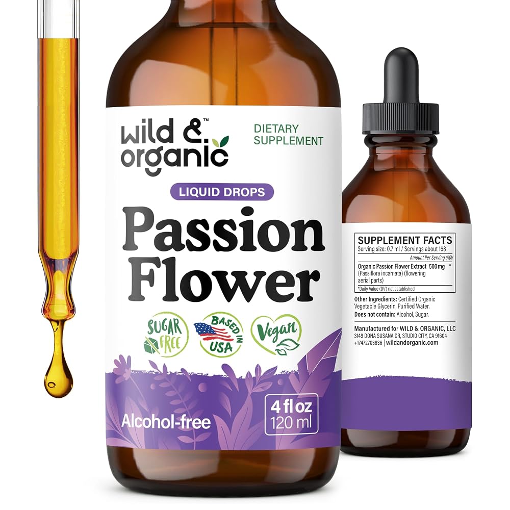 Wild & Organic Passion Flower Tincture for Relaxation - 4 fl oz