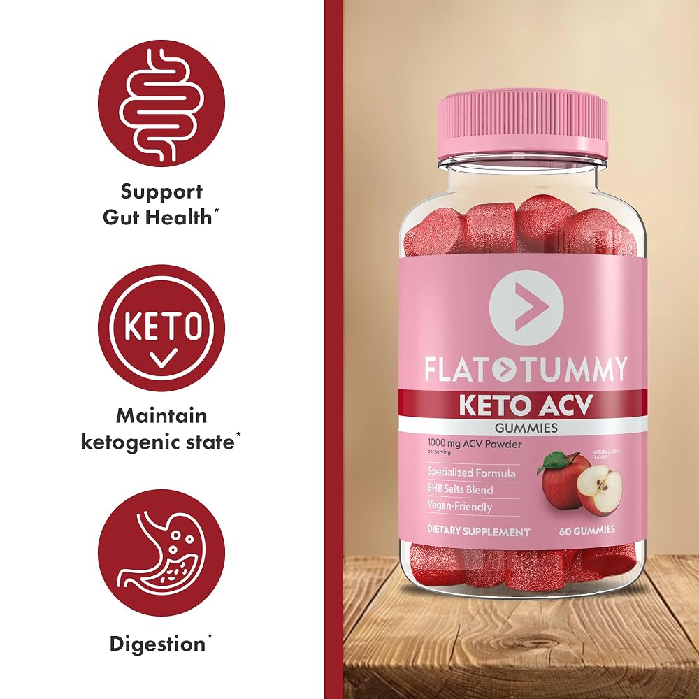 Flat Tummy Keto ACV Gummies with BHB Salts - 60 Count - image 4