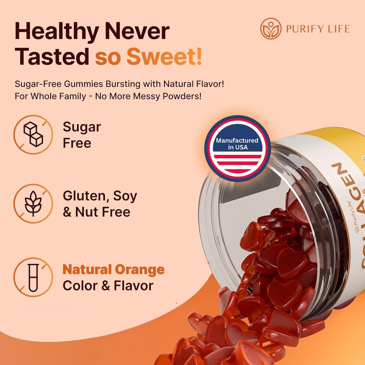 Purify Life Sugar-Free Marine Collagen Gummies - 90 Count - image 3