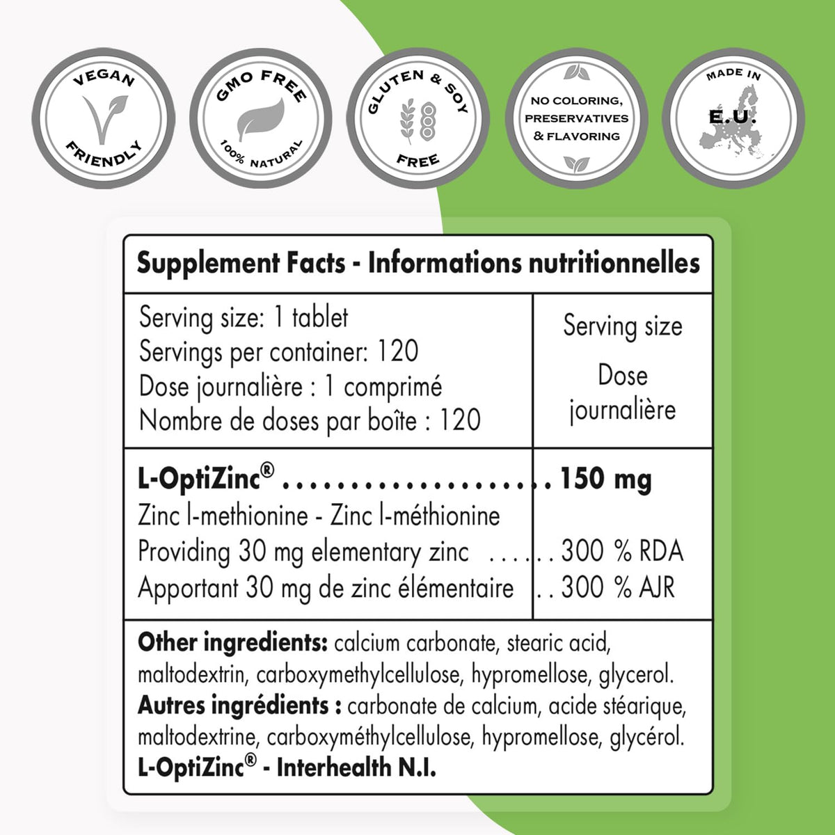 Supersmart L-OptiZinc 30mg Zinc Methionine Supplement - 120 Tablets - image 4