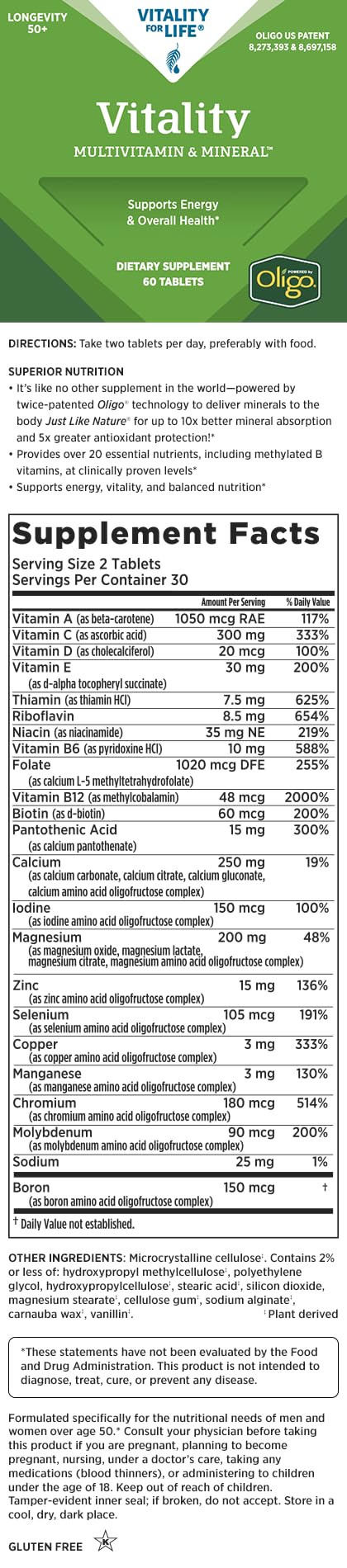 Melaleuca Vitality Multivitamin & Mineral for 50+ - 60 Tablets - image 2