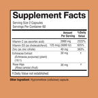 Happi Mi Nutrition Vitamin C 2000mg with Zinc & Vitamin D3 - 120 Capsules - image 3