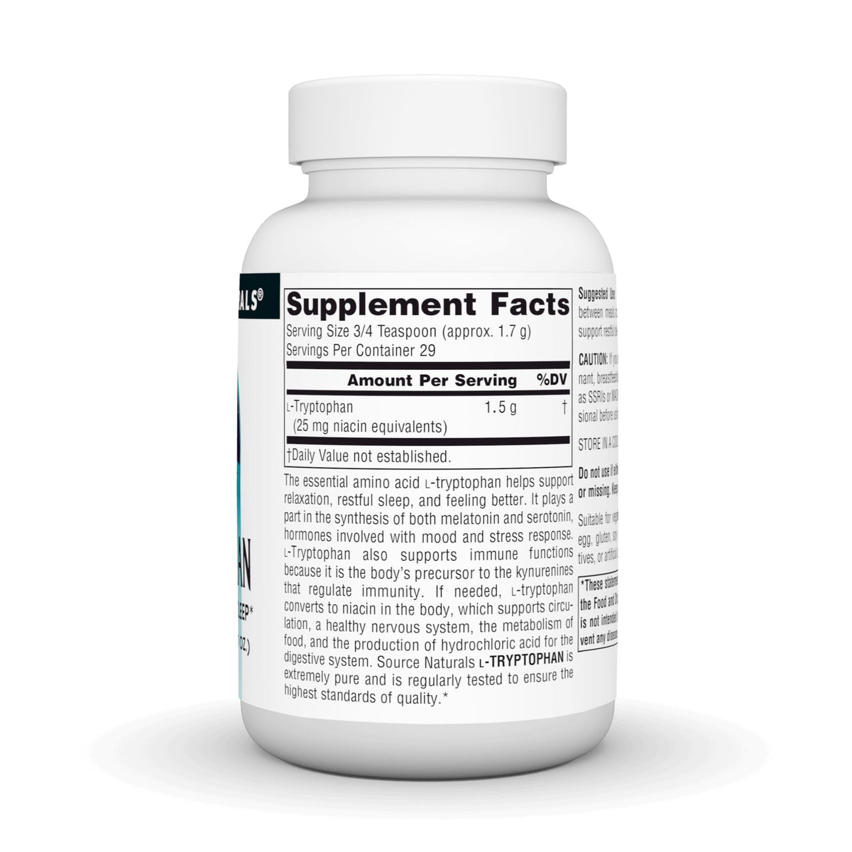 Source Naturals L-Tryptophan Powder for Sleep - 50 Grams - image 3