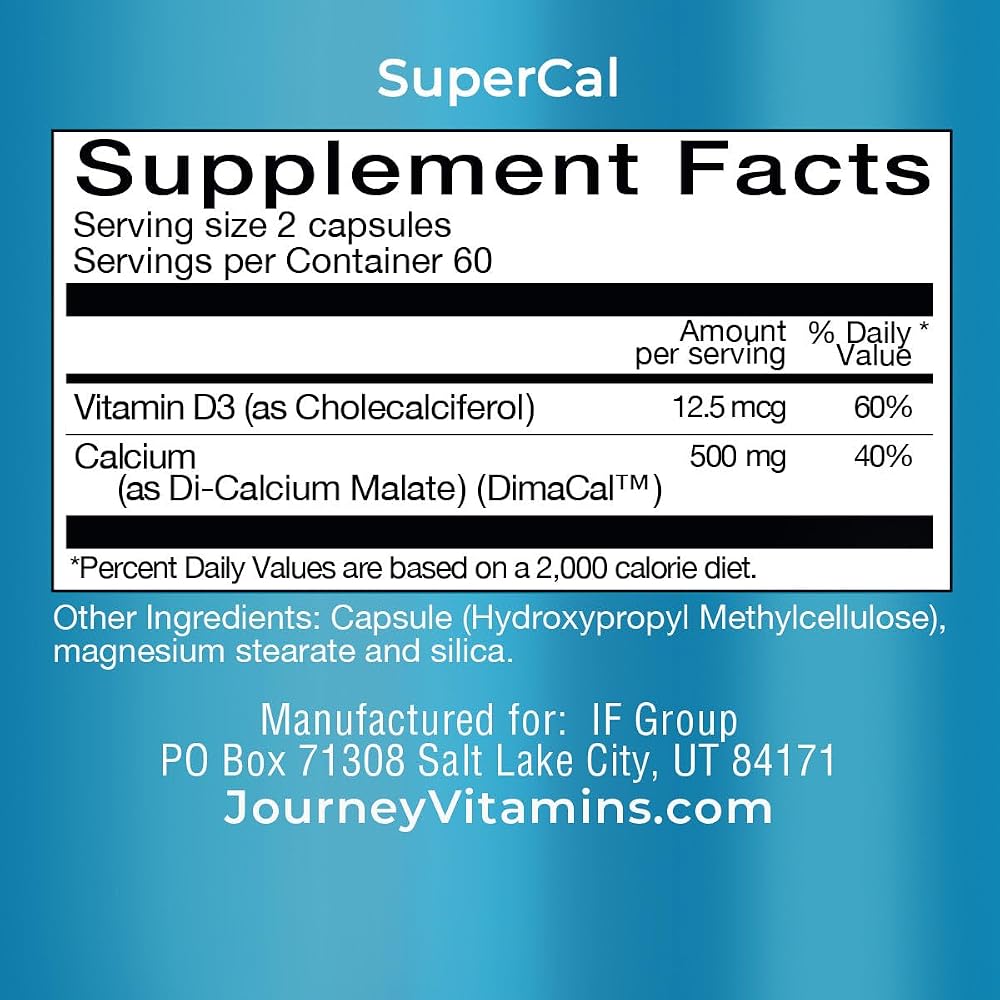 Bariatric Eating SuperCal Dimacal Calcium & Vitamin D3 - 120 Capsules - image 2