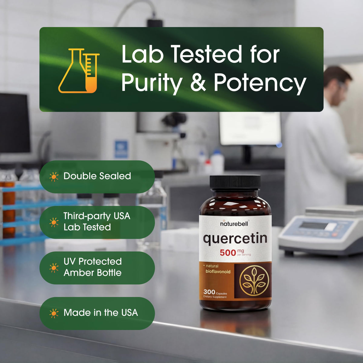 NatureBell Quercetin 500mg - 300 Capsules - image 5