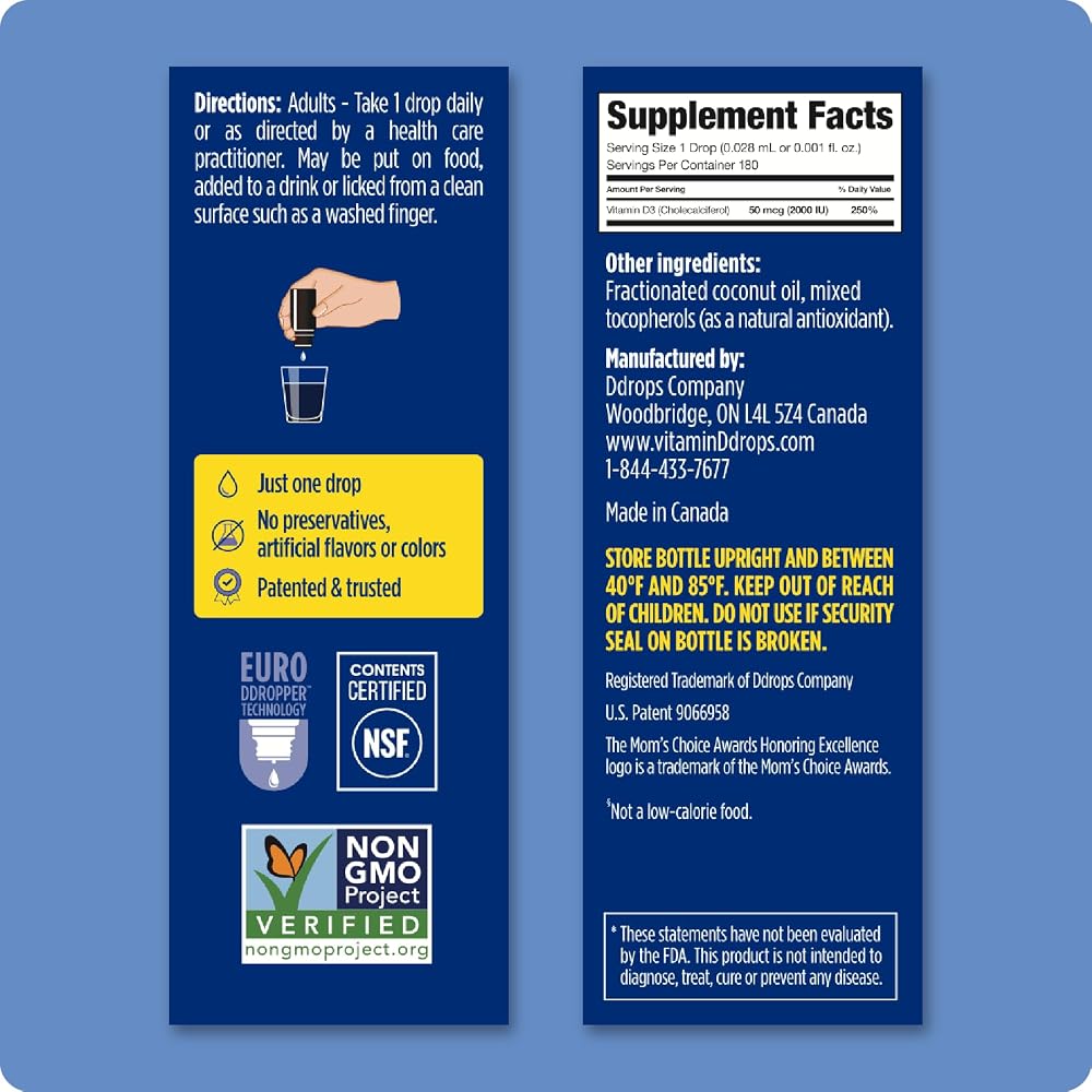 Ddrops Adults Vitamin D3 2000 IU Liquid - 180 Drops - image 3