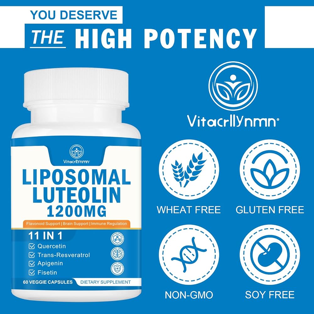 VITACRLLYNMN Liposomal Luteolin 1200mg Supplement - 60 Capsules - image 5