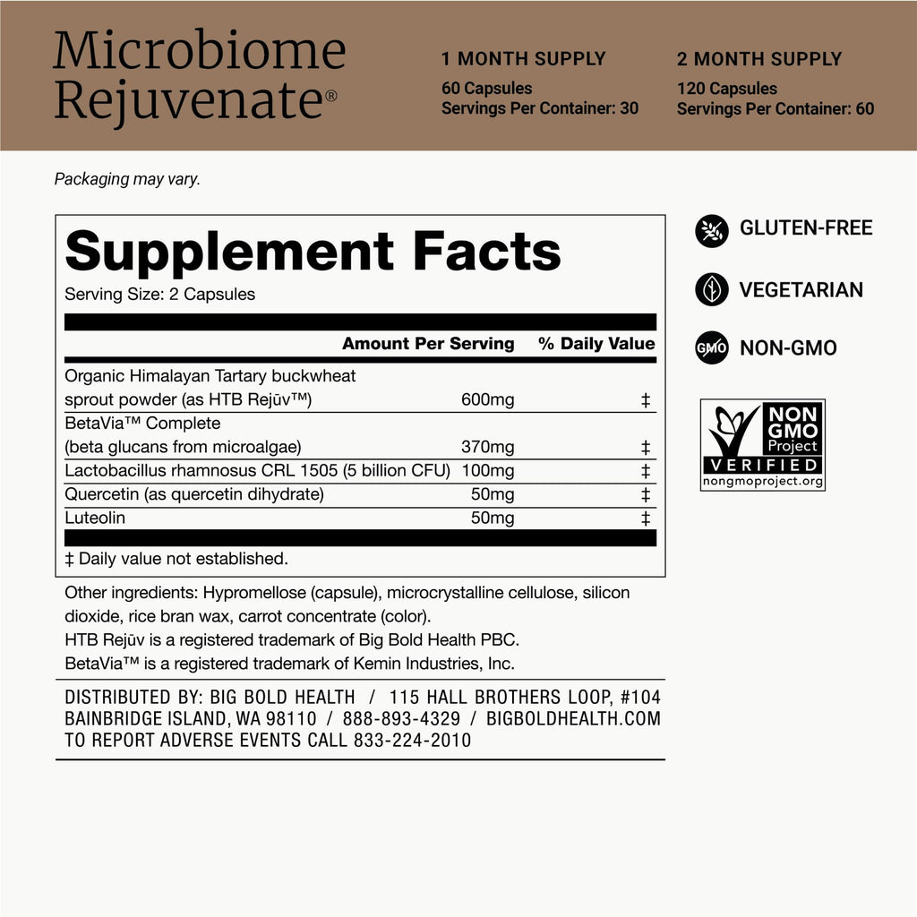 BIG BOLD HEALTH Microbiome Rejuvenate Prebiotic + Probiotic - 60 Capsules - image 8