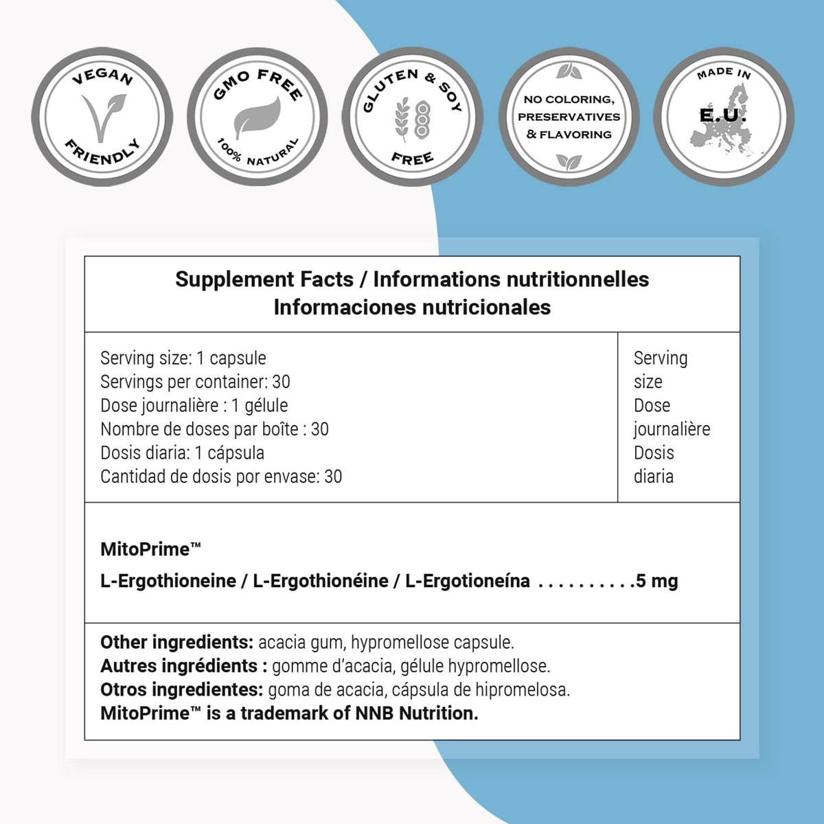 Supersmart L-Ergothioneine 5mg Antioxidant - 30 Vegetarian Capsules - image 4