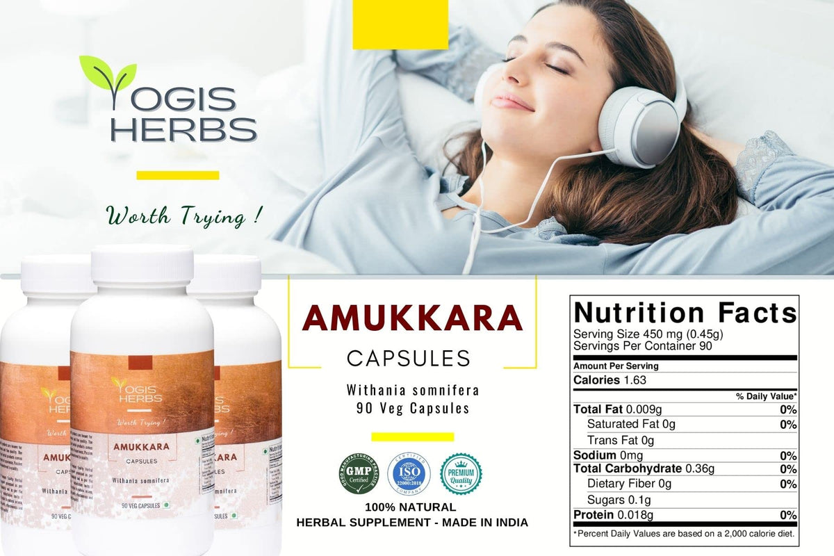 YOGIS HERBS Amukkara Ashwagandha Root Stress Support - 90 Capsules - image 2