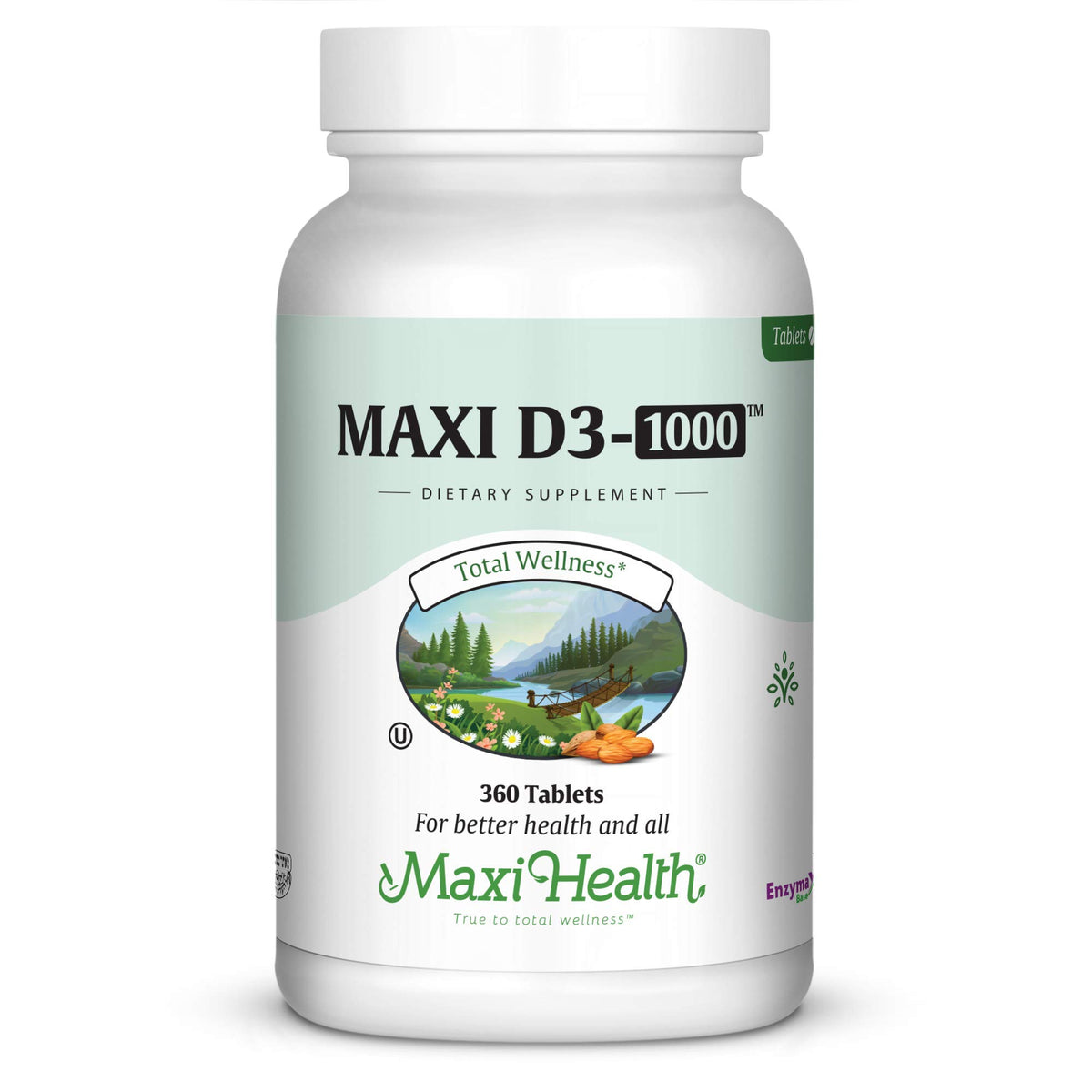 Maxi Health Vitamin D3 1000 IU - for Healthy Muscle Function