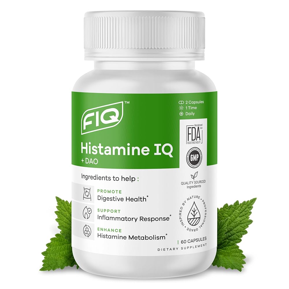 FIQ Histamine IQ DAO Enzyme Supplement - 60 Vegetarian Capsules
