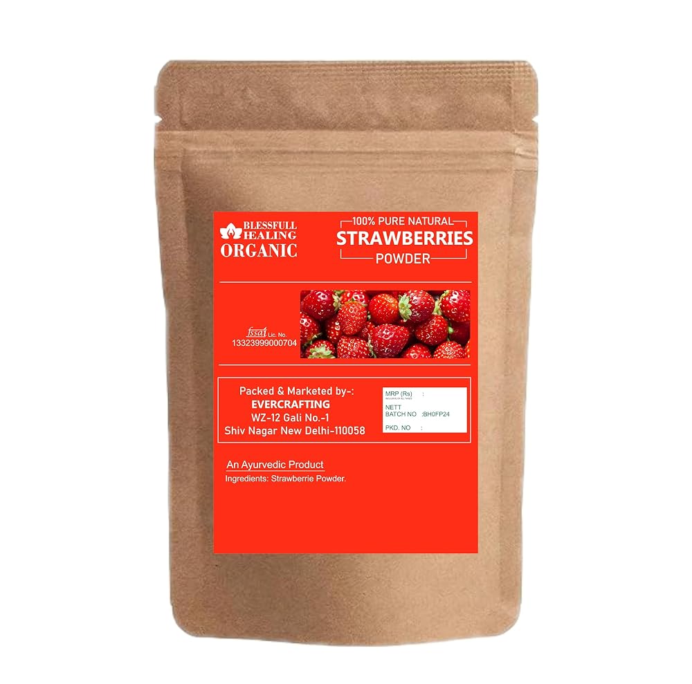 Blessfull Healing Organic Strawberries Powder 100% Pure Natural 200