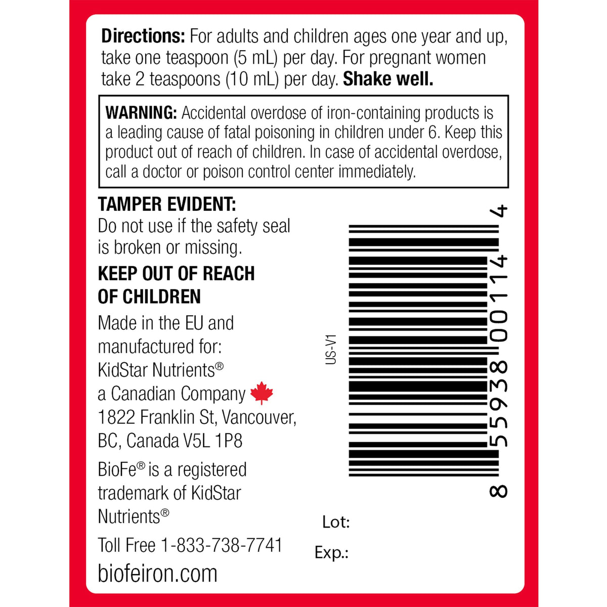 BioFe Liquid Iron for The Whole Family - 8.45 Fl Oz - image 4