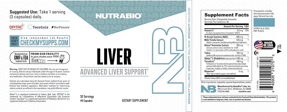 NutraBio Advanced Liver Support - 90 Capsules - image 5