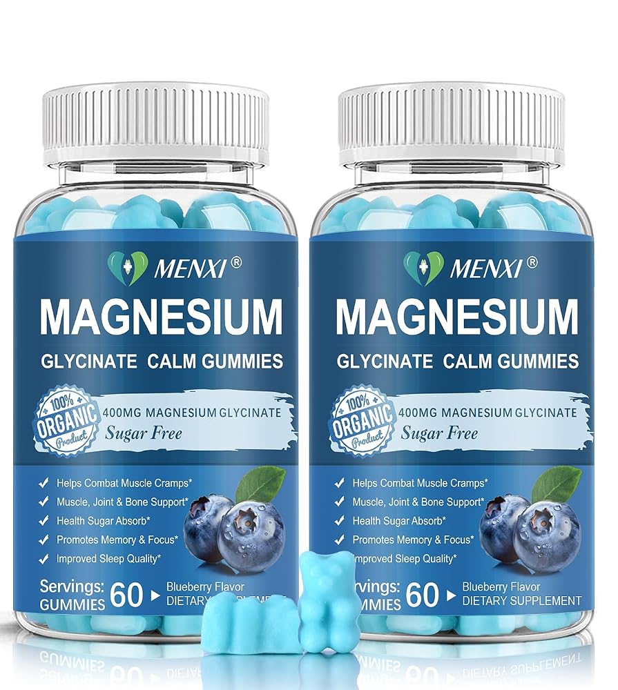 MENXI Magnesium Gummies 600mg per Serving-Magnesium Glycinate 400mg