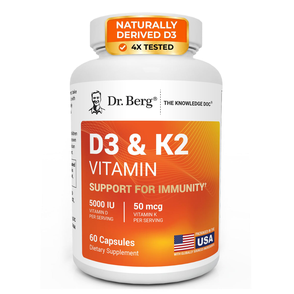 Dr. Berg 7-in-1 Vitamin D3 K2 5000 IU - 60 Capsules