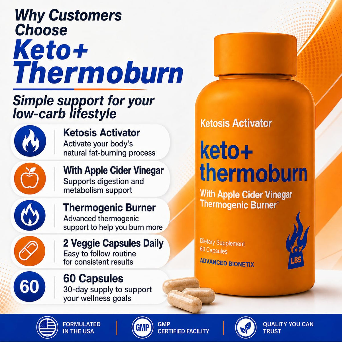 Advanced Bionetix ThermoBurn Keto Supplement with Apple Cider Vinegar - image 3