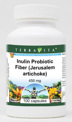 Terravita Inulin Probiotic Fiber Jerusalem Artichoke - 100 Capsules
