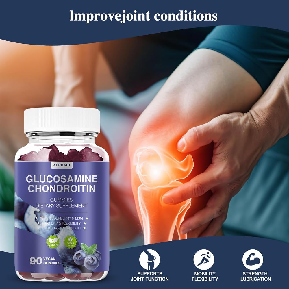 ALPHA01 Glucosamine Chondroitin Gummies - 3000MG Extra Strength Joint