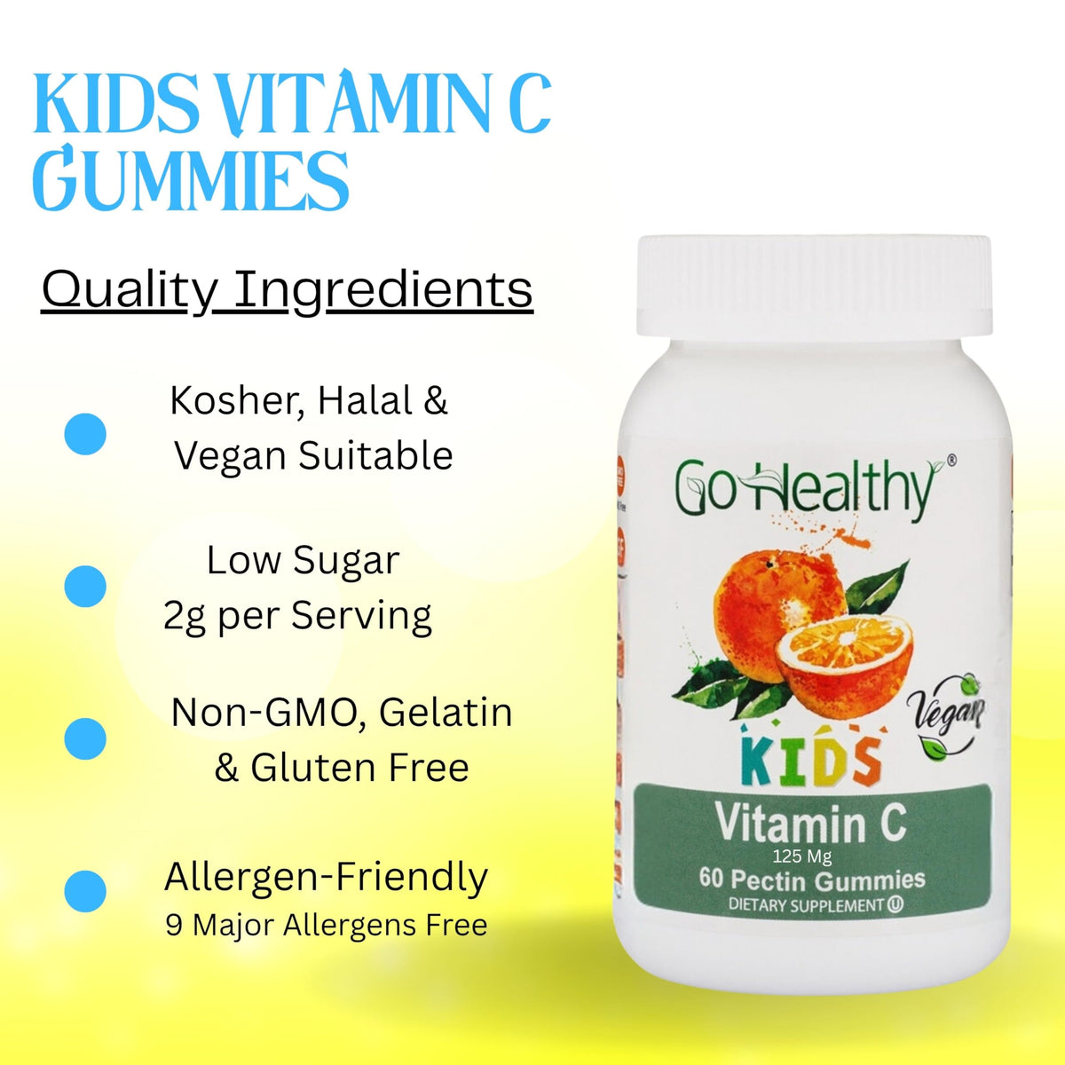Go Healthy Vitamin C Gummies for Kids Immune Support - 60 Gummies - image 2