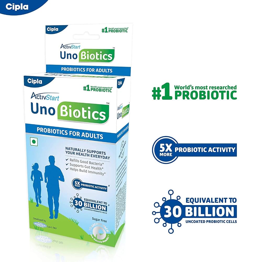 Cipla ActivStart Unobiotics Probiotic Powder - 10 Sachets - image 2