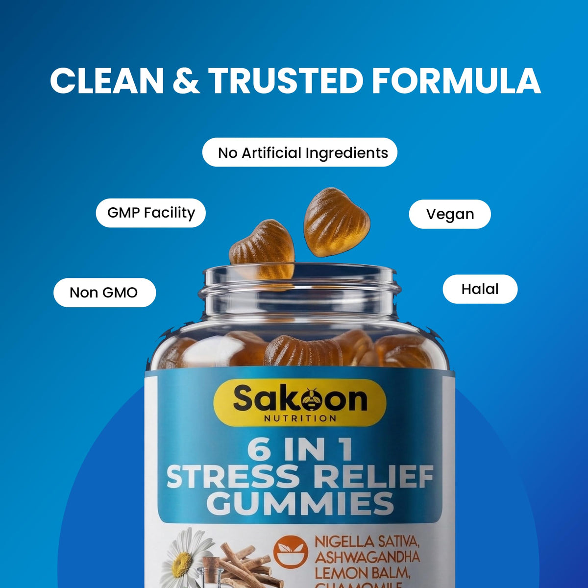Sakoon 6-in-1 Stress Gummies for Calm & Sleep Support - 60 Count - image 4